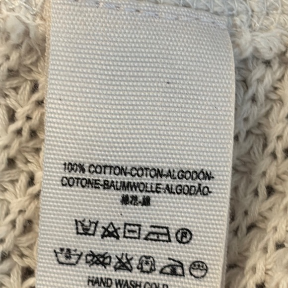 Free People Moonshine Over-Sized Cream Cold Shoulder Sweater, Cable Knit Top XS - Picture 8 of 8